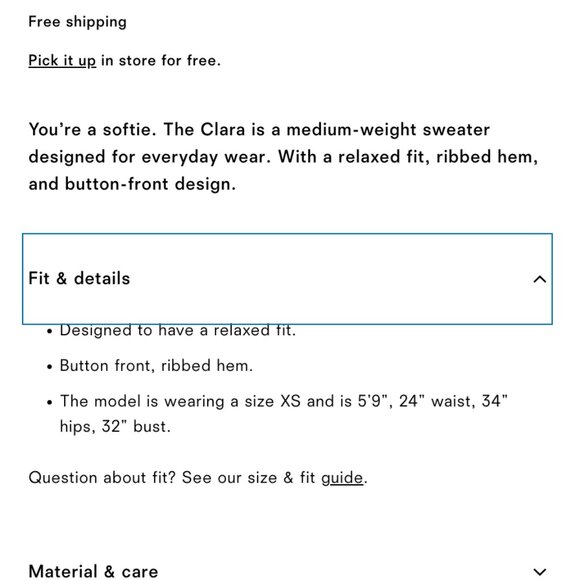 Reformation Clara Cashmere Crew Cardigan NWOT - Picture 6 of 8